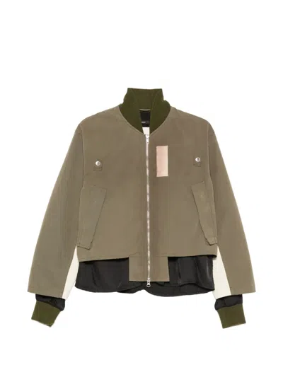 Song For The Mute Layered Panelled Jacket In Green