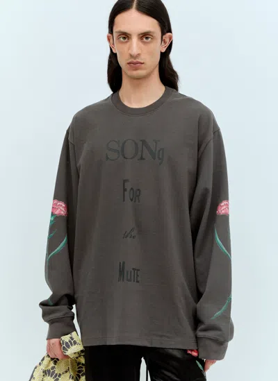 Song For The Mute Logo Print Sweatshirt In Grey