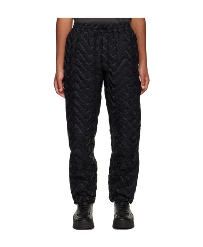 Song For The Mute Logo Quilted Casual Pants In Black