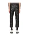 Song For The Mute Black Matelassé Faux-leather Pants In Black