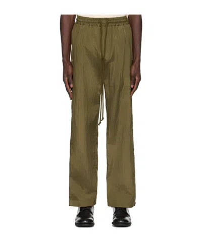 Song For The Mute Logo-studs Straight-leg Trousers In Green