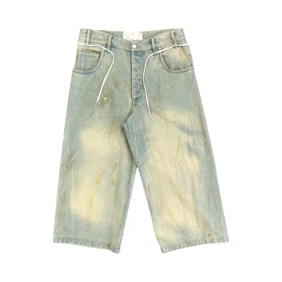 Pre-owned Song For The Mute Long Shorts 'light Blue Dirt Fade Out' | Men's Size 52