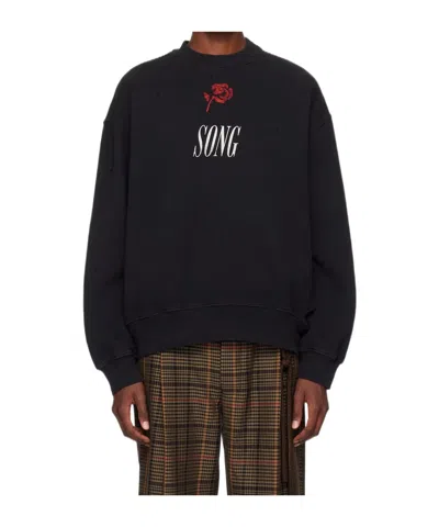 Song For The Mute Long Sleeve Logo Sweatshirt In Black