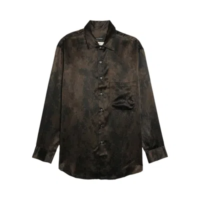 Pre-owned Song For The Mute Long-sleeve Oversized Shirt 'black' | Men's Size 48