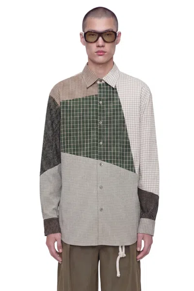 Song For The Mute Long Sleeve Oversized Shirt In Gray