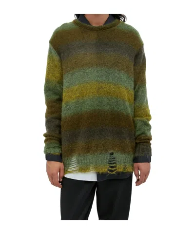 Song For The Mute Long-sleeved Knitted Sweater In Green