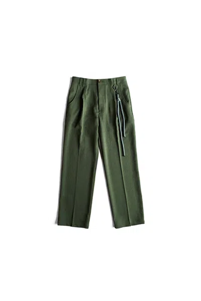 Song For The Mute Loose Pleated Pant In Green