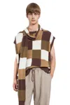 Song For The Mute Checked Vest In Multicolor