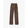 SONG FOR THE MUTE S CHECK PATTERN BELT LOOPS WIDE-LEG REGULAR-FIT WOOL-BLEND TROUSERS MULTI