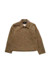 Song For The Mute Metal Bead Crop Patch Pocket Jacket Beige