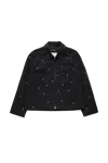 Song For The Mute Metal Bead Crop Patch Pocket Jacket Black