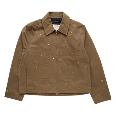 Pre-owned Song For The Mute Metal Bead Crop Patch Pocket Jacket 'natural' | Tan | Men's Size 52