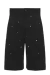 Song For The Mute Metal Bead Single Pleated Shorts In Black