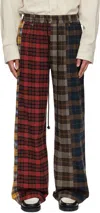 Song For The Mute Multicolor Tartan Flannel Relaxed Lounge Pants In Multi
