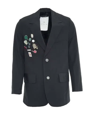 Song For The Mute Overiszed Single-breasted Blazer In Black