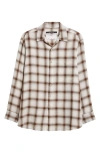 Song For The Mute Oversize Plaid Button-up Shirt In White