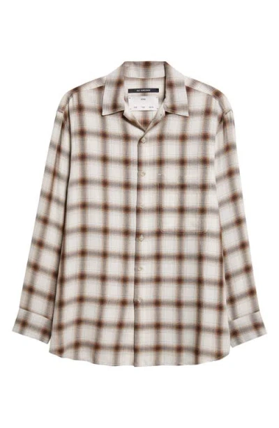 Song For The Mute Oversize Plaid Button-up Shirt In White