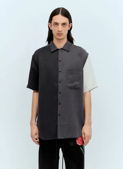 Song For The Mute Panelled Short-sleeve Shirt In Black
