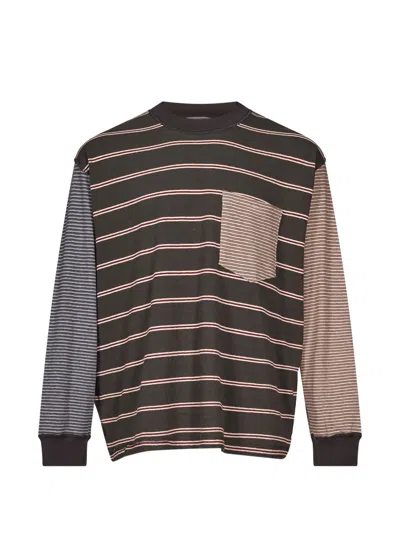 Song For The Mute Patchwork Striped T-shirt In Multi