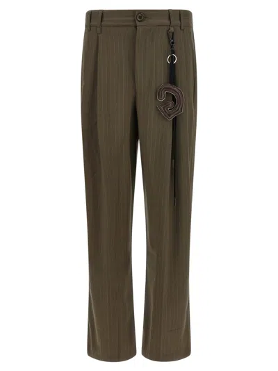 Song For The Mute Pinstripe Pants In Brown