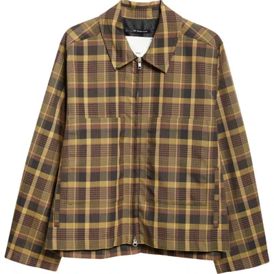 Song For The Mute Plaid Crop Jacket In Mustard X Brown