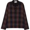 Song For The Mute Plaid Long Sleeve Cotton Polo In Multi