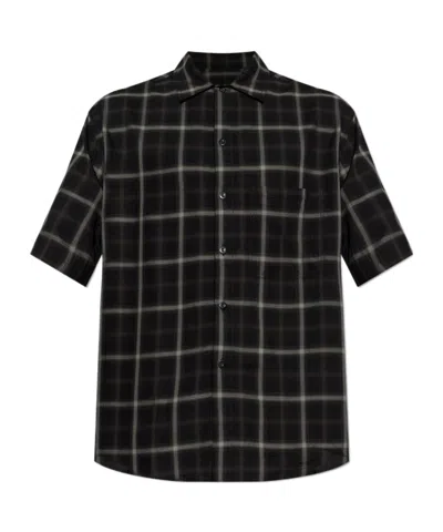 Song For The Mute Check-pattern Short-sleeve Shirt In Black