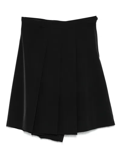 Song For The Mute Pleat-detailed Skirt In Black