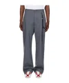 Song For The Mute Gray Slash Loose Pleated Trousers In Blue