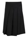 Song For The Mute Pleated Frayed-edge Skirt In Black