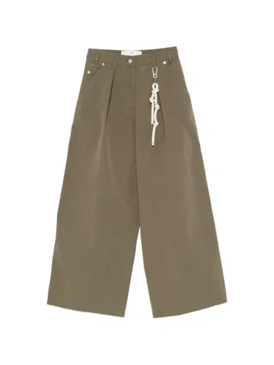 Song For The Mute Pleated Wide-leg Trousers In Green
