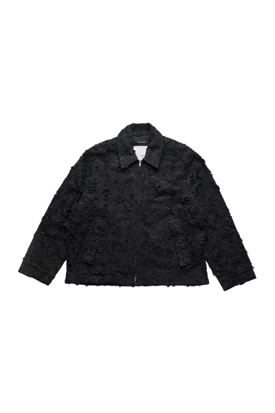 Song For The Mute Pleated Zip Up Embroidered Jacket Black