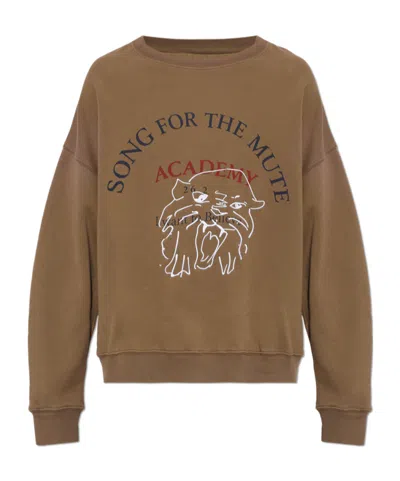 Song For The Mute Printed Long-sleeve Sweatshirt In Brown