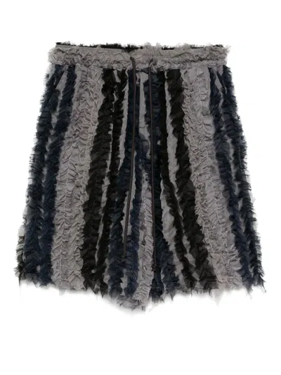 Song For The Mute Raw Lined Elasticated Shorts In Blue