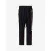 SONG FOR THE MUTE SONG FOR THE MUTE MENS BLACK ROPE-EMBELLISHED DROPPED-CROTCH TAPERED-LEG STRETCH-WOVEN TROUSERS