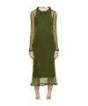 Song For The Mute Round Neck Dress In Green