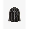 Song For The Mute S Dark Brown Applique Faux-leather Jacket In Dark Brown