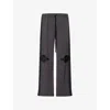 Song For The Mute S Washed Black Applique Relaxed-fit Cotton-jersey Jogging Bottoms In Multi