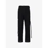 SONG FOR THE MUTE S BLACK DAISY-MOTIF STRAIGHT-LEG REGULAR-FIT COTTON-BLEND TROUSERS