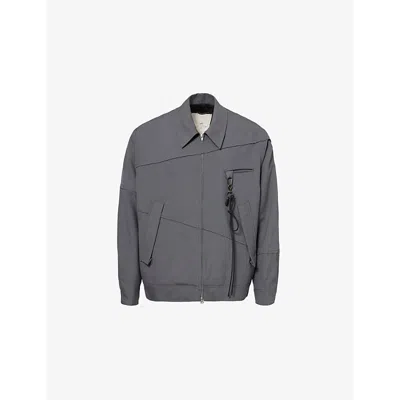 Song For The Mute Gray Slash Coach Jacket In Grey