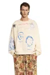 Song For The Mute Beige Sketchbook Relaxed Sweatshirt In Multi
