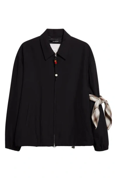Song For The Mute Slim Gabardine Coach's Jacket In Black
