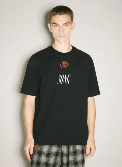 Song For The Mute Song Graphic-print Cotton-jersey T-shirt In Black