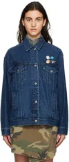Song For The Mute Ssense Exclusive Blue Oversized Denim Jacket In Indigo