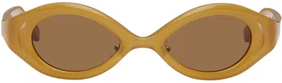 Song For The Mute Ssense Exclusive Brown 'the Goggle' Sunglasses