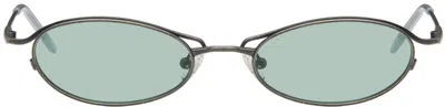 Song For The Mute Ssense Exclusive Gunmetal Ant Sunglasses In Oxidised Gunmetal