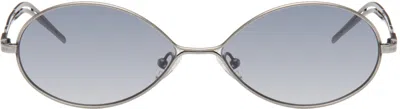 Song For The Mute Ssense Exclusive Silver 'the Teardrop' Sunglasses In Metallic