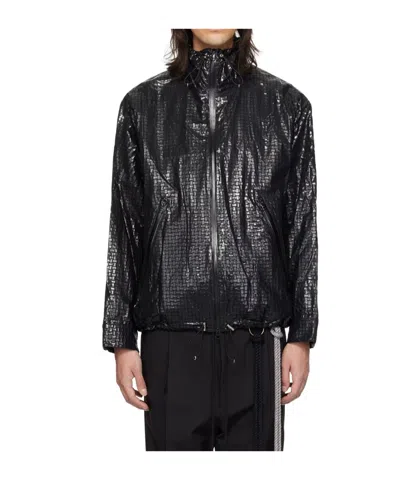 Song For The Mute Stand Collar Casual Jacket In Black