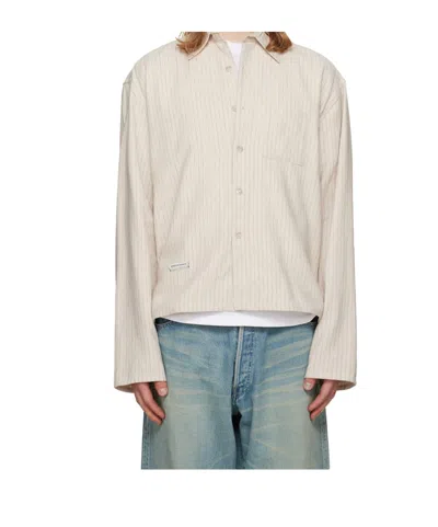 Song For The Mute Striped Cropped Shirt In White