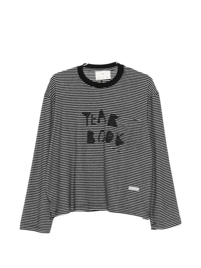 Song For The Mute Striped Graphic T-shirt In Black